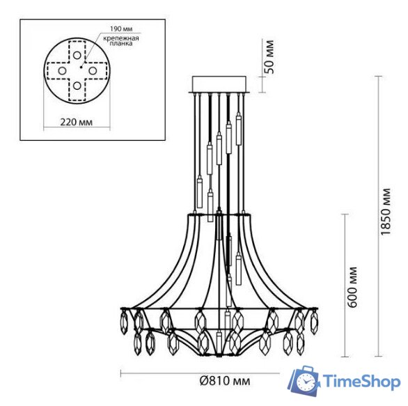 Подвесная люстра Odeon Light Flamenco 6699/51L - Изображение №5 — Интернет-магазин Time-Shop
