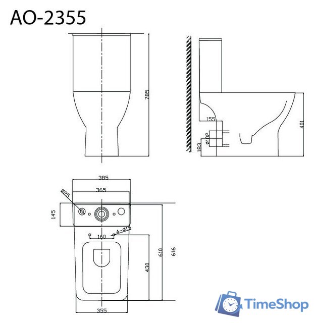 Унитаз напольный Triton Pro Astro AO-2355 - Изображение №2 — Интернет-магазин Time-Shop