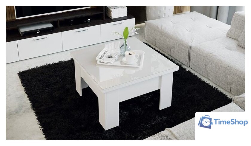 Стол-трансформер Трия Glance тип 1 (белый/стекло белый глянец) - Изображение №4 — Интернет-магазин Time-Shop