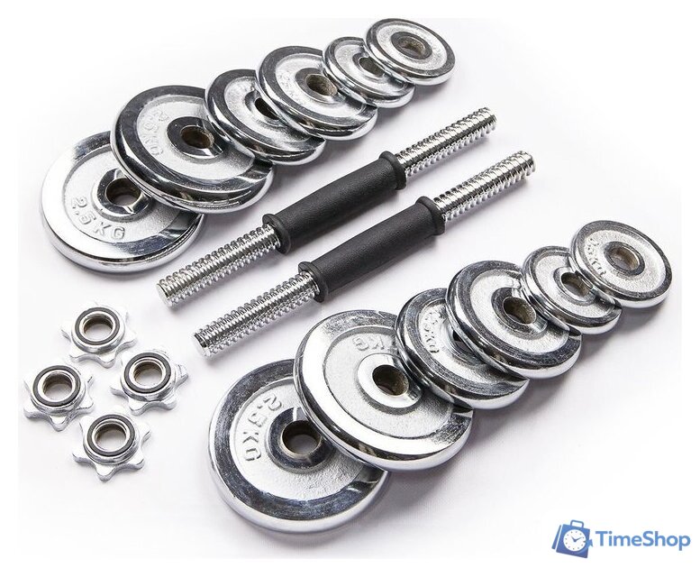 Набор гантелей AMETIST хромированные в чемодане 20 кг - Изображение №2 — Интернет-магазин Time-Shop