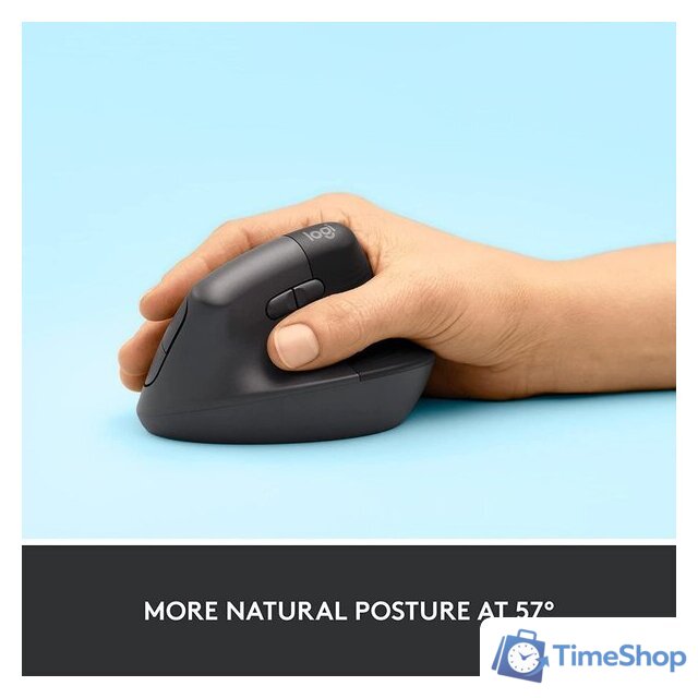 Вертикальная мышь Logitech Lift (графит) - Изображение №3 — Интернет-магазин Time-Shop