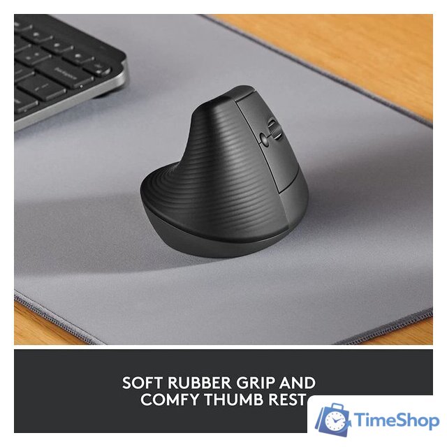 Вертикальная мышь Logitech Lift (графит) - Изображение №2 — Интернет-магазин Time-Shop