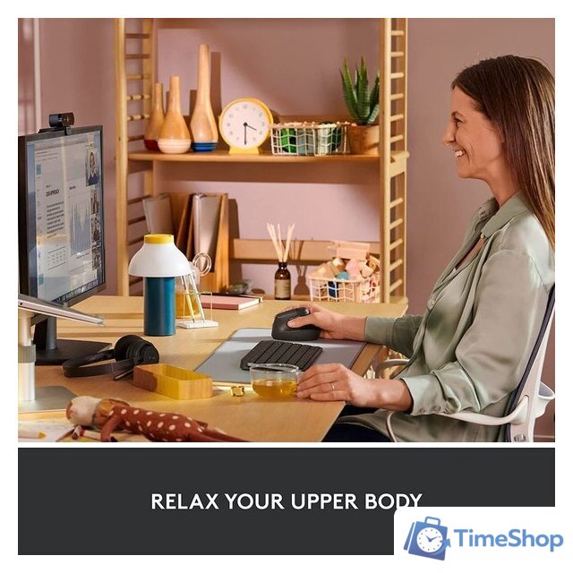 Вертикальная мышь Logitech Lift (графит) - Изображение №4 — Интернет-магазин Time-Shop