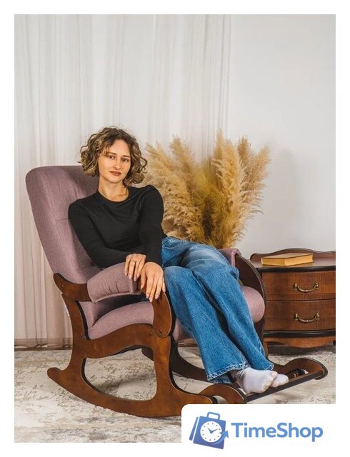 Кресло-качалка Glider Аоста (темно-розовый/орех антик) - Изображение №16 — Интернет-магазин Time-Shop