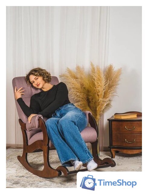 Кресло-качалка Glider Аоста (темно-розовый/орех антик) - Изображение №15 — Интернет-магазин Time-Shop