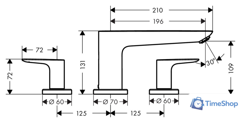 Смеситель Hansgrohe Talis E 71747000 - Изображение №2 — Интернет-магазин Time-Shop