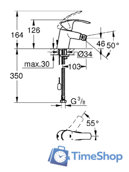 Смеситель Grohe Eurosmart 32927002 - Изображение №2 — Интернет-магазин Time-Shop