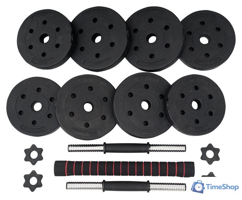 Набор гантелей с соединительным грифом  TREX Sport композитные 2x7.5 кг с соединительным грифом - Изображение №5 — Интернет-магазин Time-Shop