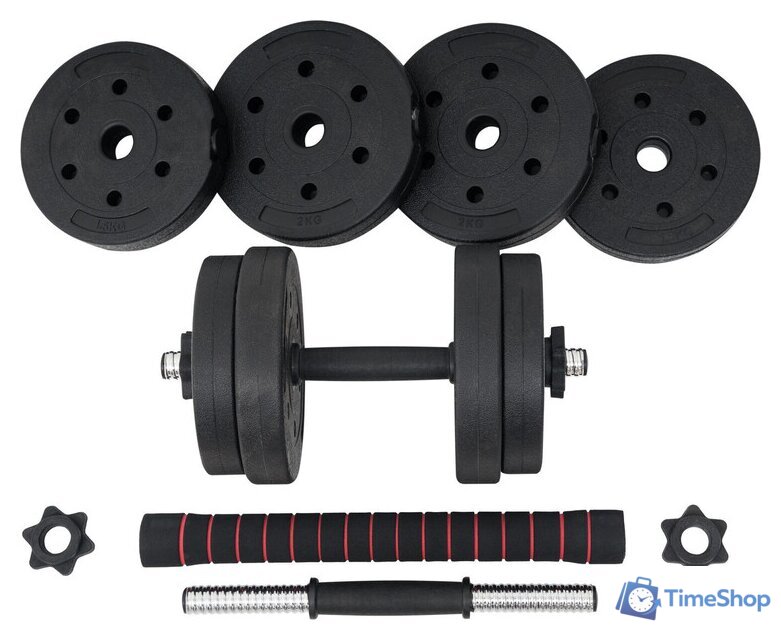 Набор гантелей с соединительным грифом  TREX Sport композитные 2x7.5 кг с соединительным грифом - Изображение №1 — Интернет-магазин Time-Shop