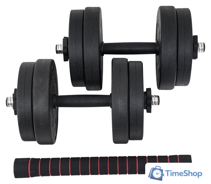 Набор гантелей с соединительным грифом  TREX Sport композитные 2x7.5 кг с соединительным грифом - Изображение №2 — Интернет-магазин Time-Shop