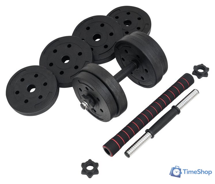 Набор гантелей с соединительным грифом  TREX Sport композитные 2x7.5 кг с соединительным грифом - Изображение №4 — Интернет-магазин Time-Shop