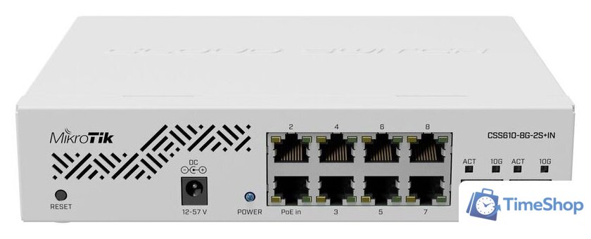 Настраиваемый коммутатор Mikrotik CSS610-8G-2S+IN - Изображение №1 — Интернет-магазин Time-Shop
