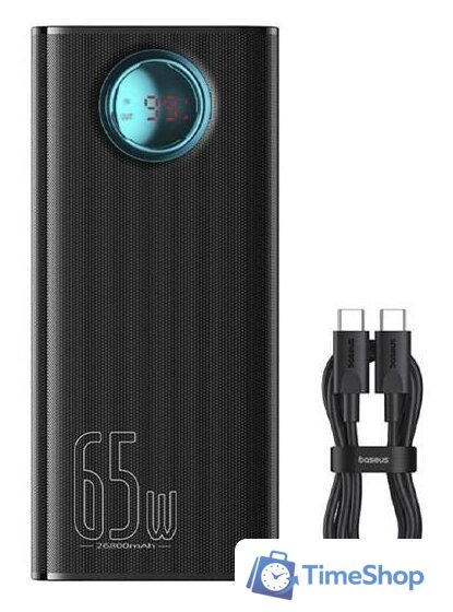 Внешний аккумулятор Baseus Amblight Digital Display Fast Charge Power Bank 65W 26800mAh (черный) - Изображение №5 — Интернет-магазин Time-Shop