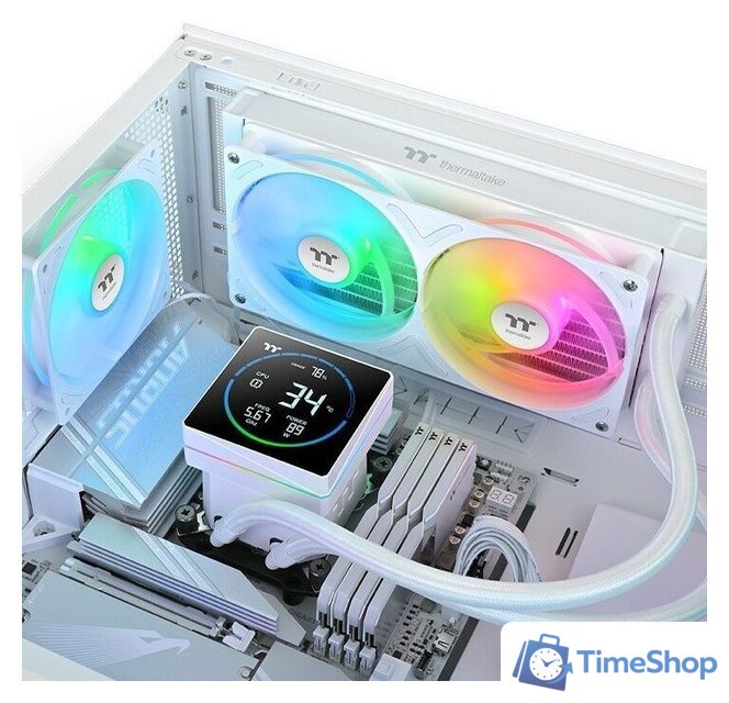 Система жидкостного охлаждения для процессора Thermaltake TH240-S V3 ARGB Sync Snow Edition CL-W471-PL12SW-A - Изображение №5 — Интернет-магазин Time-Shop