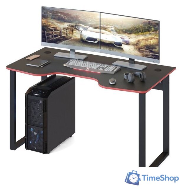 Геймерский стол Сокол КСТ-19 (черный с красной кромкой) - Изображение №1 — Интернет-магазин Time-Shop