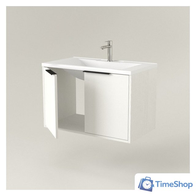  Дабер Тумба под умывальник 018 70 Т18.7.0.5Ч (белый древесный/ручка черная) - Изображение №2 — Интернет-магазин Time-Shop