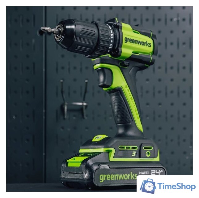 Дрель-шуруповерт Greenworks DD345 3708307CUA (с 1-им АКБ) - Изображение №2 — Интернет-магазин Time-Shop