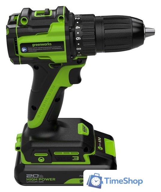 Дрель-шуруповерт Greenworks DD345 3708307CUA (с 1-им АКБ) - Изображение №12 — Интернет-магазин Time-Shop