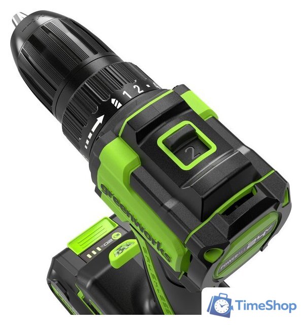 Дрель-шуруповерт Greenworks DD345 3708307CUA (с 1-им АКБ) - Изображение №6 — Интернет-магазин Time-Shop