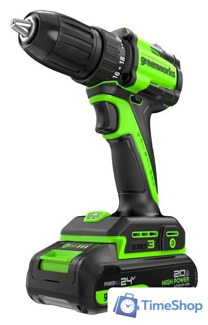 Дрель-шуруповерт Greenworks DD345 3708307CUA (с 1-им АКБ) - Изображение №1 — Интернет-магазин Time-Shop