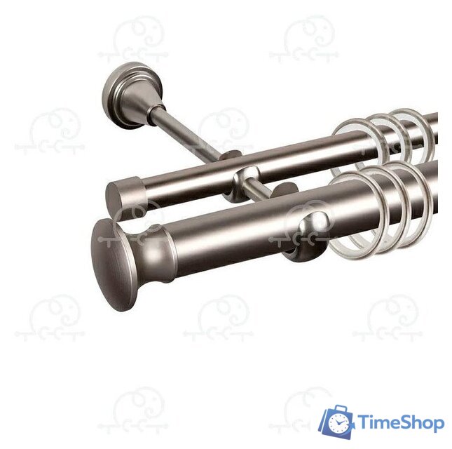 Карниз для штор АС ФОРОС Пьемонт D25Г/16Г с бесшумным кольцом (1.4 м, сатин) - Изображение №1 — Интернет-магазин Time-Shop