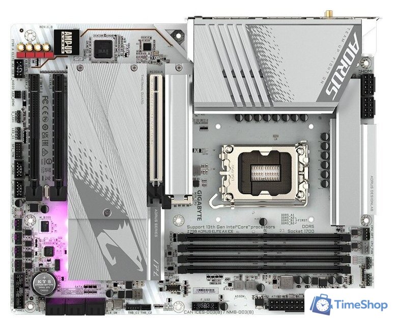 Материнская плата Gigabyte Z790 Aorus Elite AX Ice - Изображение №3 — Интернет-магазин Time-Shop