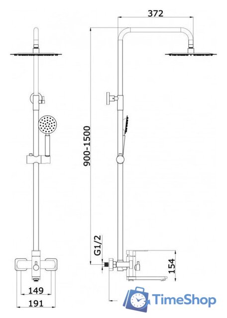 Душевая система  Vieir V383562 - Изображение №2 — Интернет-магазин Time-Shop