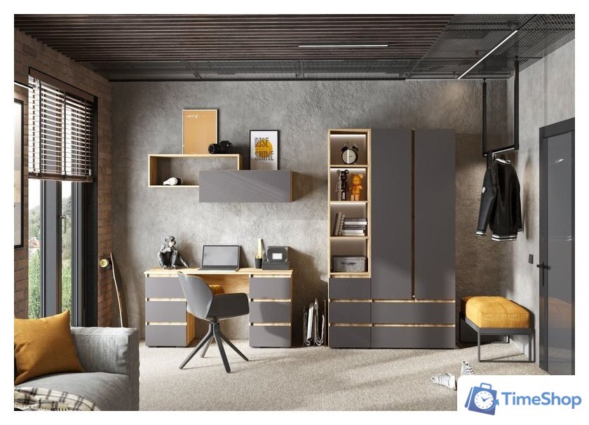 Стол Стендмебель Хелен ПС-02 (серый графит/дуб крафт золотой) - Изображение №3 — Интернет-магазин Time-Shop