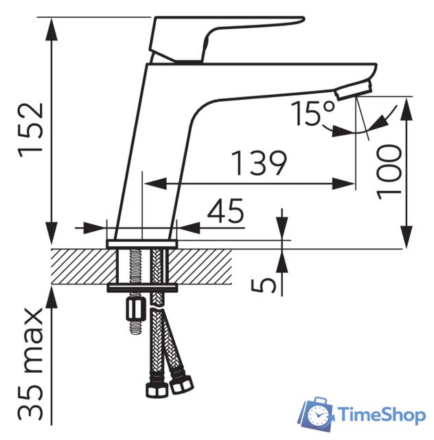 Смеситель Ferro Vitto Verdeline BVI2VLBL - Изображение №2 — Интернет-магазин Time-Shop