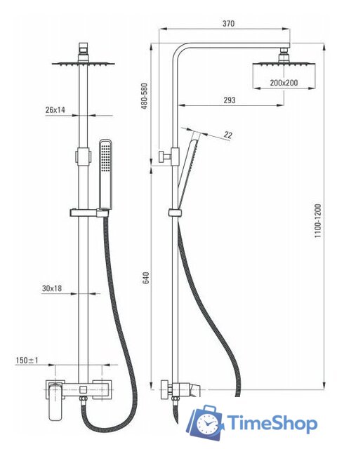 Душевая система  Deante Hiacynt Bianco NAC A1QM - Изображение №2 — Интернет-магазин Time-Shop