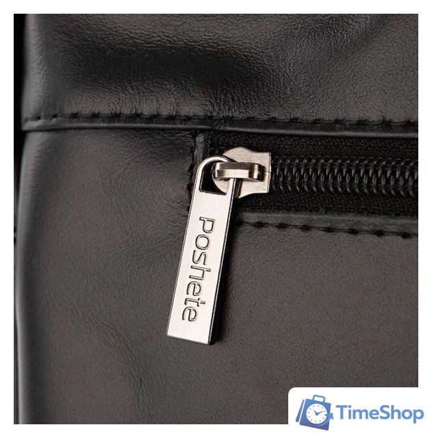 Мужская сумка Poshete 253-35202-24-BLK (черный) - Изображение №4 — Интернет-магазин Time-Shop