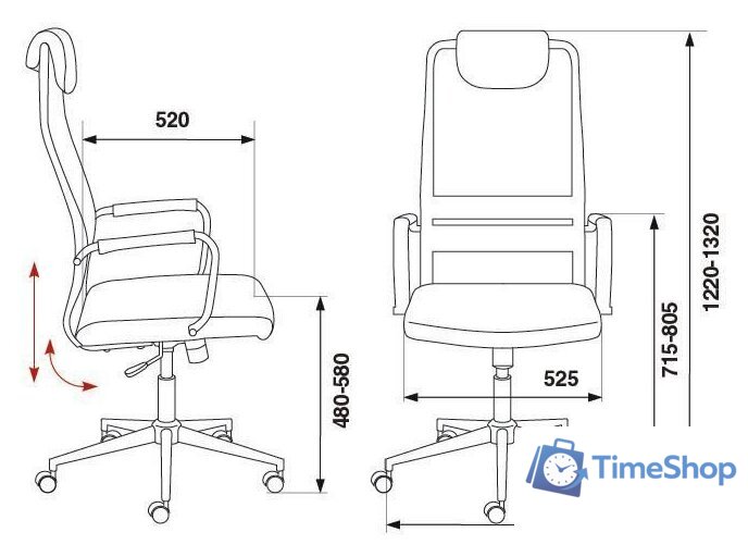 Офисное кресло Бюрократ KB-9N (синий) - Изображение №6 — Интернет-магазин Time-Shop