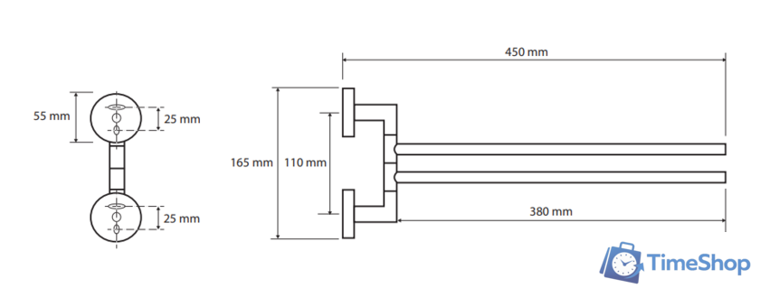 Держатель для полотенца Bemeta Omega 104204102 - Изображение №2 — Интернет-магазин Time-Shop