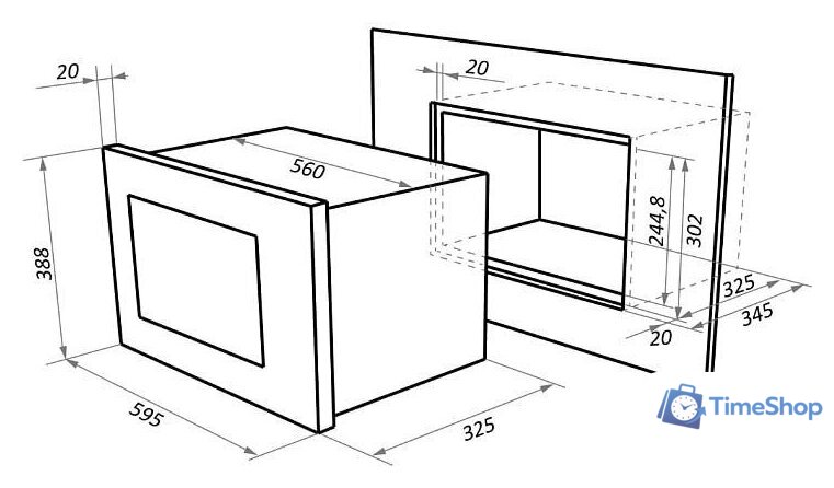 Микроволновая печь MAUNFELD MBMO.20.1PGW - Изображение №2 — Интернет-магазин Time-Shop