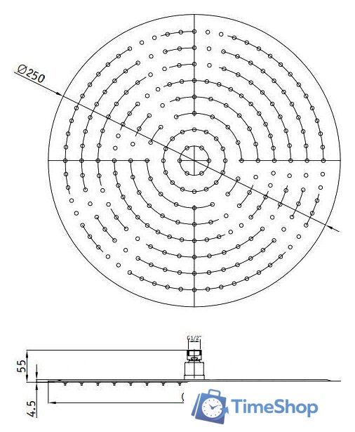Верхний душ RGW SP-81 25x25 см - Изображение №3 — Интернет-магазин Time-Shop