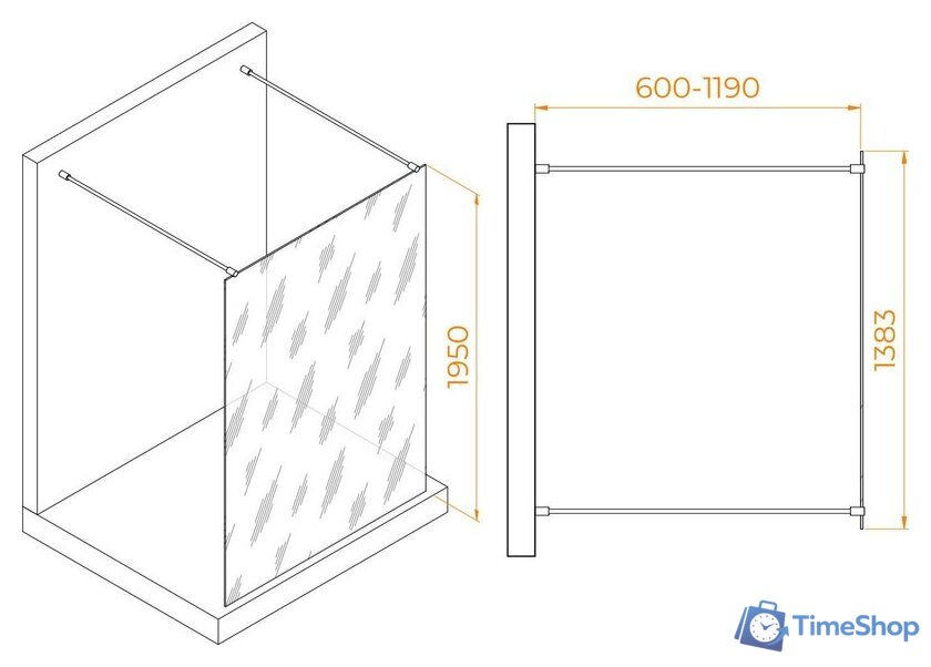 Душевая стенка RGW WA-016B 35101614-14 - Изображение №6 — Интернет-магазин Time-Shop