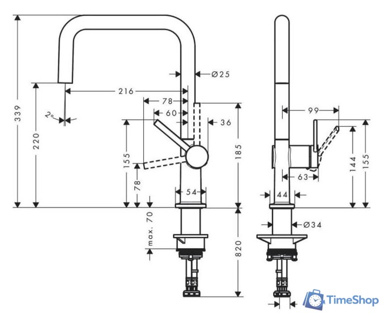 Смеситель Hansgrohe Talis M54 72806000 - Изображение №3 — Интернет-магазин Time-Shop