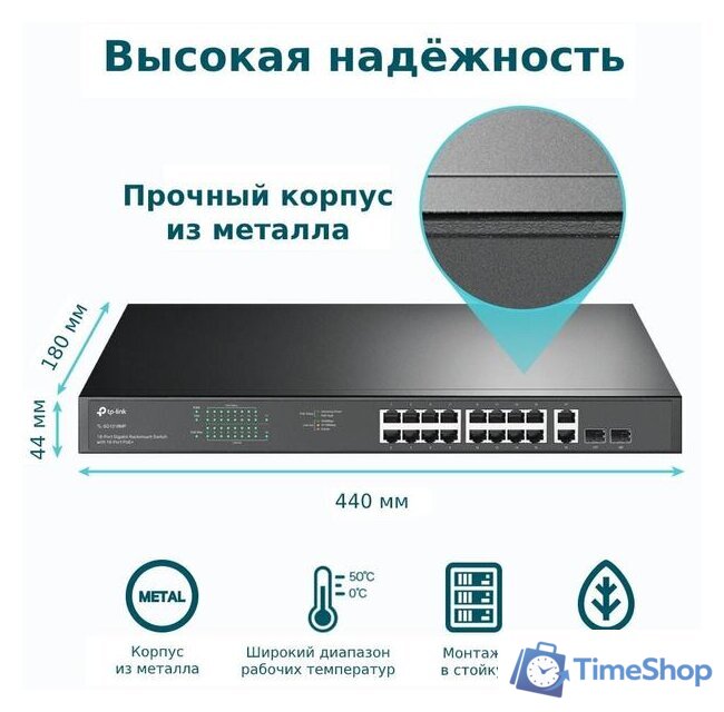 Неуправляемый коммутатор TP-Link TL-SG1218MP - Изображение №7 — Интернет-магазин Time-Shop