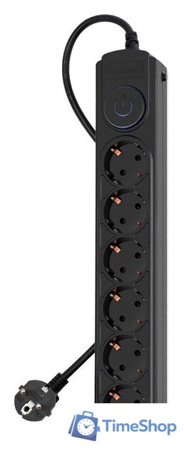 Сетевой фильтр IPPON BK-6-EU-1.8-10-B (1.8м, 6 розеток, черный) - Изображение №1 — Интернет-магазин Time-Shop
