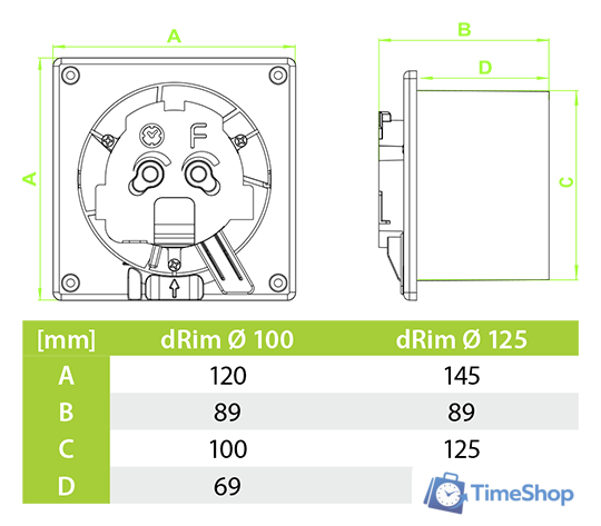 Осевой вентилятор airRoxy dRim 100S-C162 - Изображение №2 — Интернет-магазин Time-Shop