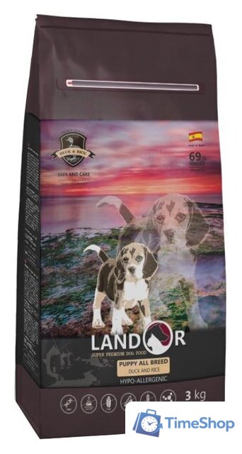 Сухой корм для собак Landor Puppy Duck with Rice 15 кг - Изображение №1 — Интернет-магазин Time-Shop