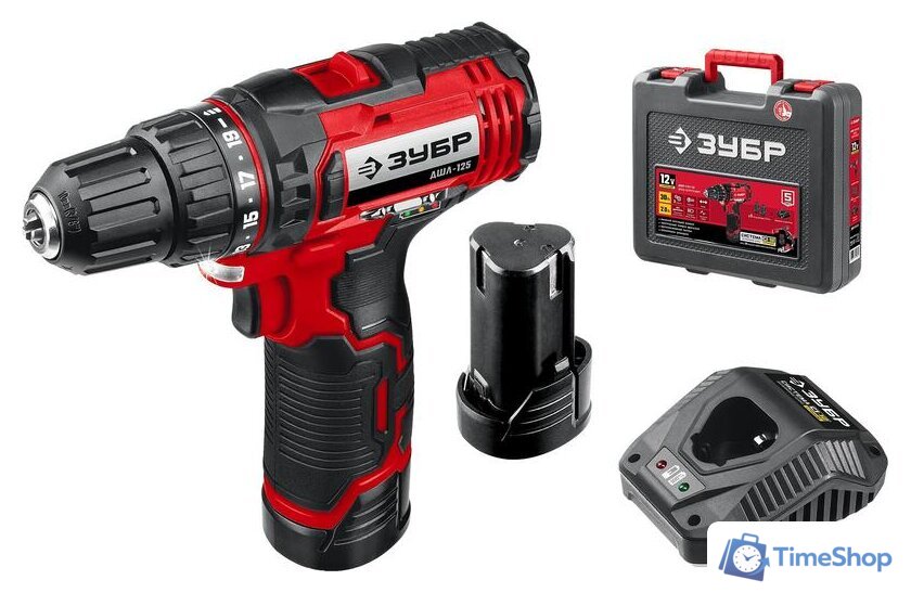 Дрель-шуруповерт Зубр Мастер ДШЛ-125-22 (с 2-мя АКБ, кейс) - Изображение №1 — Интернет-магазин Time-Shop