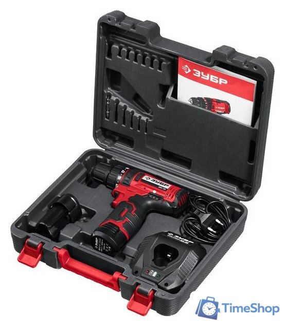 Дрель-шуруповерт Зубр Мастер ДШЛ-125-22 (с 2-мя АКБ, кейс) - Изображение №6 — Интернет-магазин Time-Shop