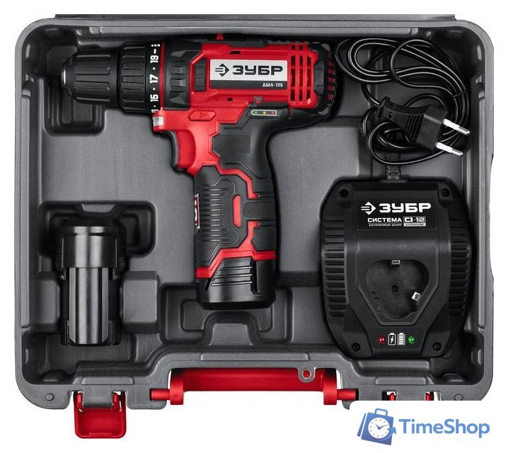 Дрель-шуруповерт Зубр Мастер ДШЛ-125-22 (с 2-мя АКБ, кейс) - Изображение №7 — Интернет-магазин Time-Shop
