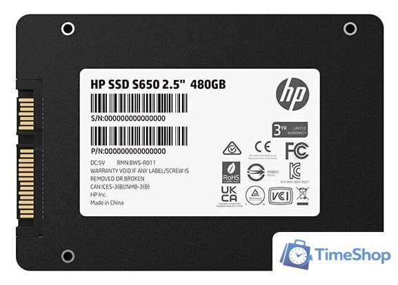 SSD HP S650 480GB 345M9AA - Изображение №4 — Интернет-магазин Time-Shop