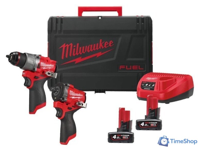  Milwaukee M12FPP2X2-402X 4933498741 (шуруповерт, винтоверт, 2 АКБ, кейс) - Изображение №1 — Интернет-магазин Time-Shop