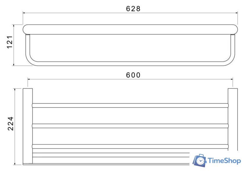 Полка для полотенца Aquatek Лира AQ4415MB - Изображение №2 — Интернет-магазин Time-Shop