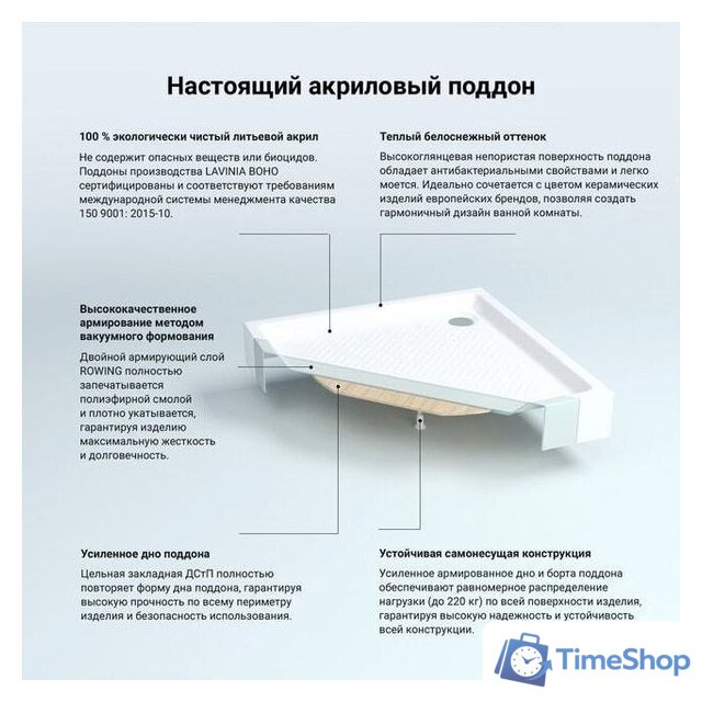 Душевой поддон Lavinia Boho Rock 3707290S 90х90 - Изображение №9 — Интернет-магазин Time-Shop