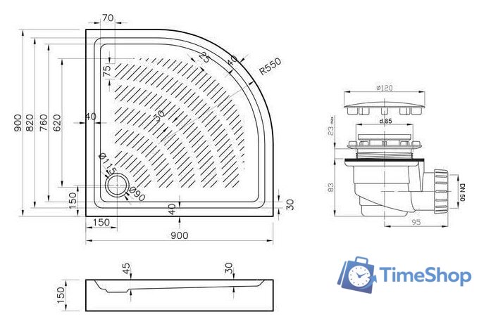 Душевой поддон Lavinia Boho Rock 3707290S 90х90 - Изображение №8 — Интернет-магазин Time-Shop
