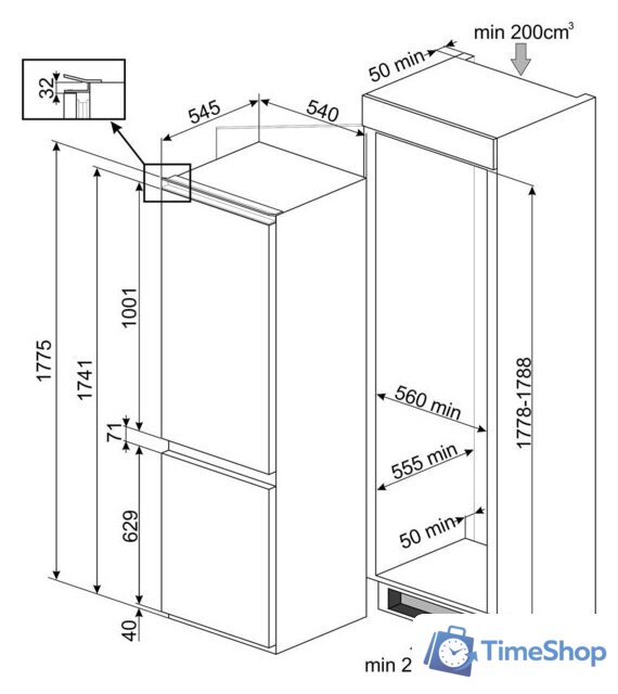 Холодильник Smeg C8174TNE - Изображение №2 — Интернет-магазин Time-Shop